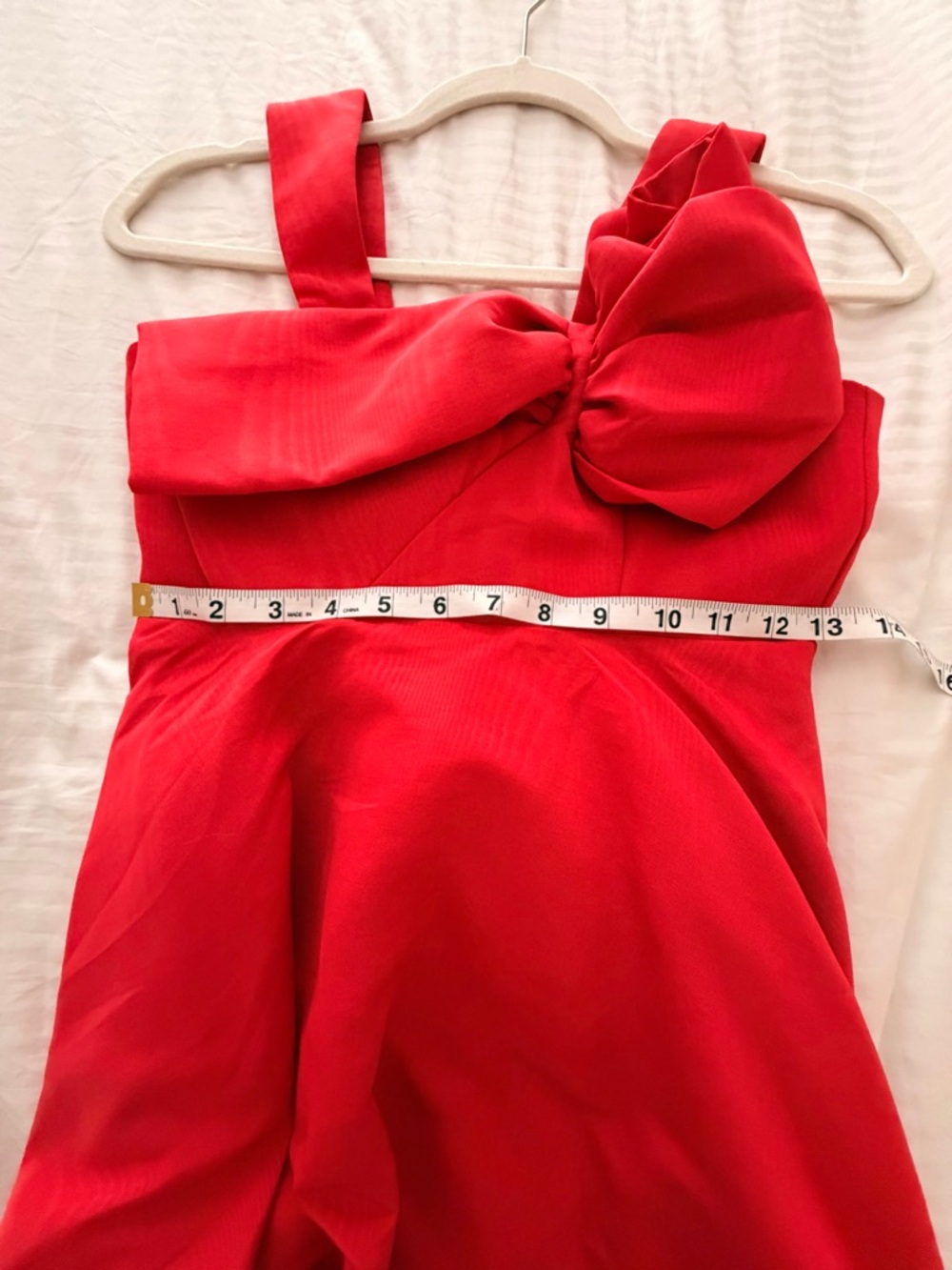 Bardot Girls Red One-Shoulder Bow Formal Dress